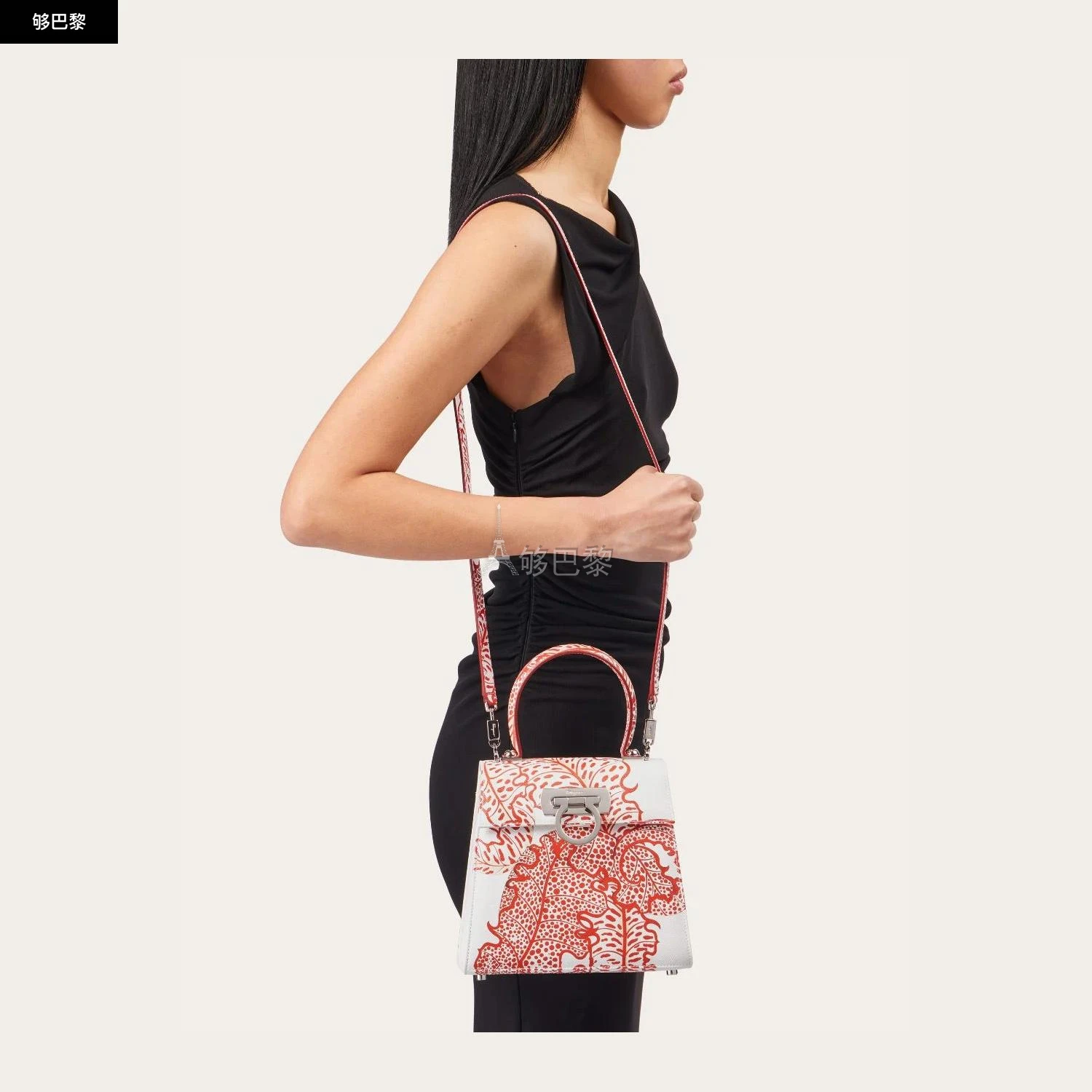 商品Salvatore Ferragamo|【预售】 菲拉格慕 25春夏 女士 手提包 Iconic Top Handle (S) 214967 764774 ,价格¥19320,第6张图片详细描述