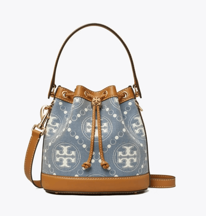 商品Tory Burch|TB汤丽柏琦T MONOGRAM中号水桶包女包（香港仓发货）,价格¥3349,第28张图片详细描述