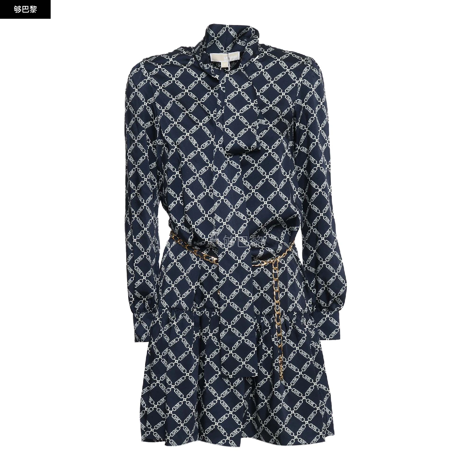 商品Michael Kors|【特惠5.9折】【预售】 2023秋冬 女士 连衣裙 连衣裙 2348133  MF381NYART409MIDNIGHTBLUE ,价格¥2231,第3张图片详细描述