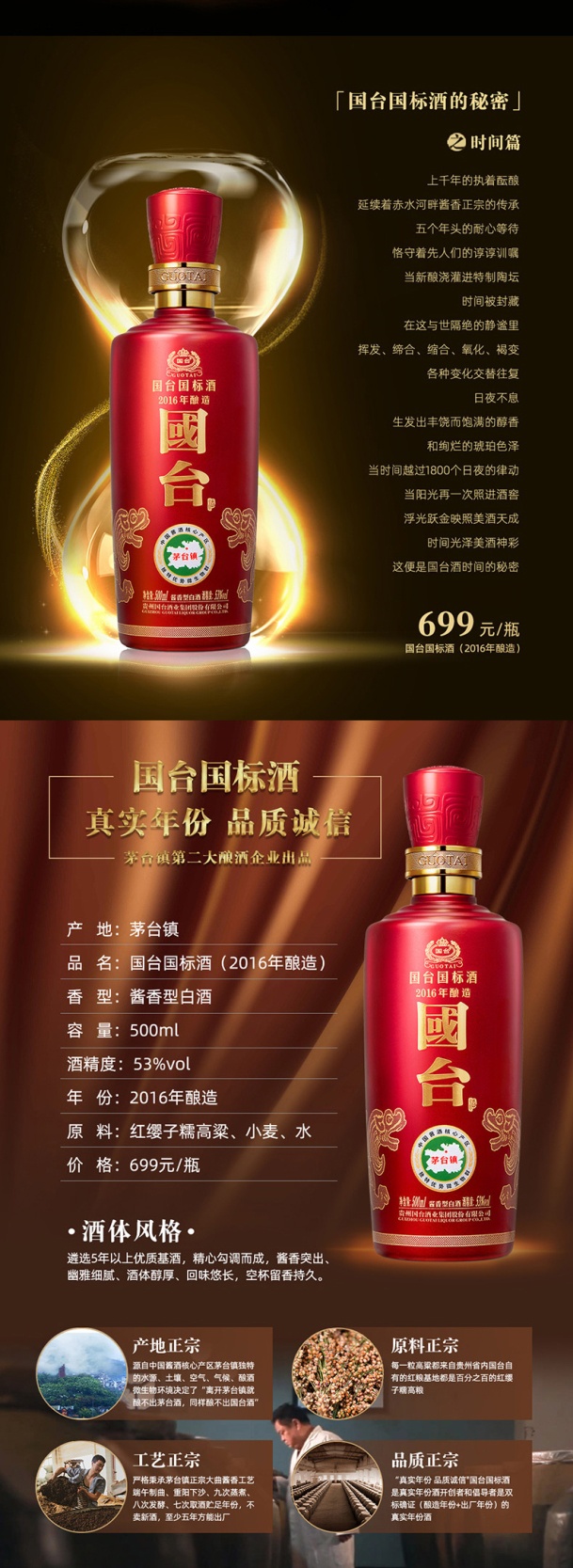 商品GUOTAI|国台 国标 53度 500ML  贵州大曲酱香型 白酒,价格¥943,第6张图片详细描述