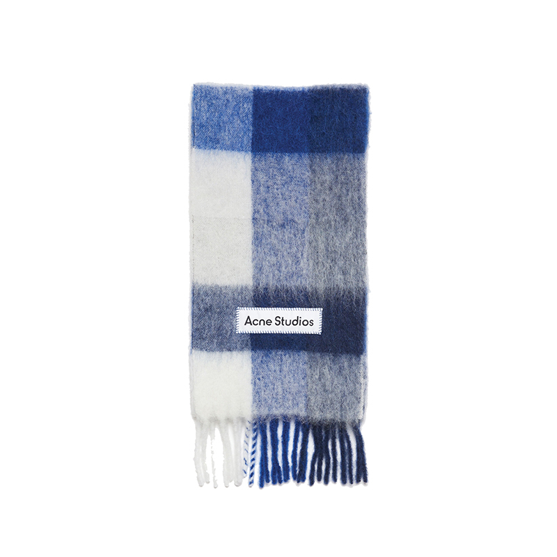商品Acne Studios|23新款 女士马海毛混纺格纹围巾（四色可选）,价格¥2227,第6张图片详细描述