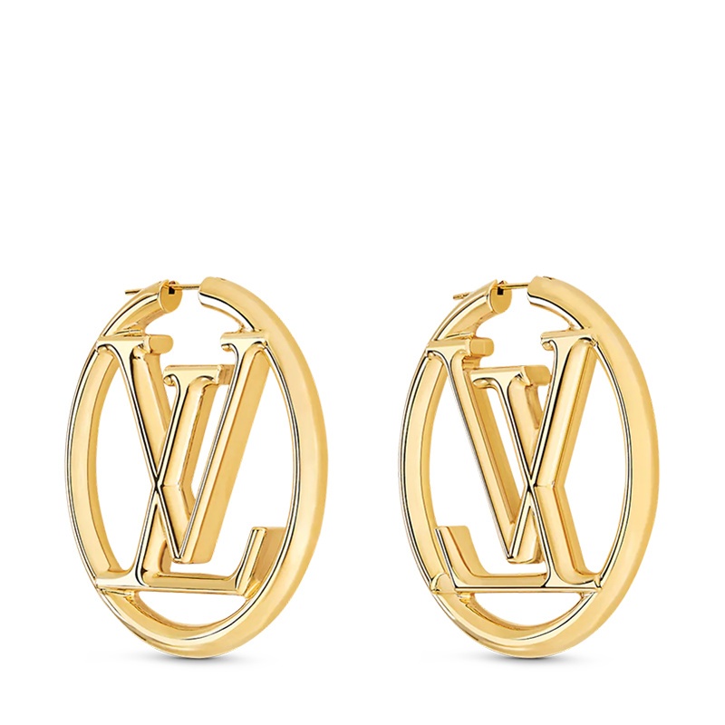 商品Louis Vuitton|预售十天 Louis Vuitton/路易威登 22春夏新款LOUISE系列 金色金属镂刻徽标字母标识圈形耳环M64288,价格¥4619,第4张图片详细描述