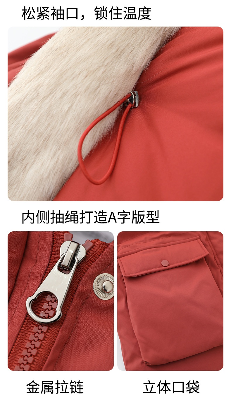商品[国内直发] GLENVINTEN|格岚云顿英国品牌高端系列女童秋冬免洗派克服2024冬季儿童中大童洋气狐狸毛领羽绒服外套,价格¥598,第19张图片详细描述