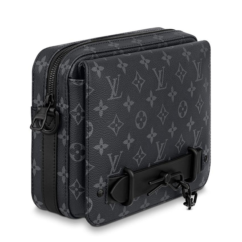 商品Louis Vuitton|预售10天 Louis Vuitton/路易威登 22春夏新款STEAMER系列 男士经典爆款老花帆布经典黑链扣配可拆卸肩带拉链开合单肩��斜挎邮差包M45585,价格¥21880,第4张图片详细描述