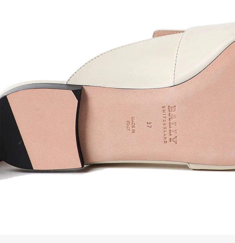商品Bally|BALLY 米白色女士包脚平底拖鞋 6225901,价格¥2320,第8张图片详细描述