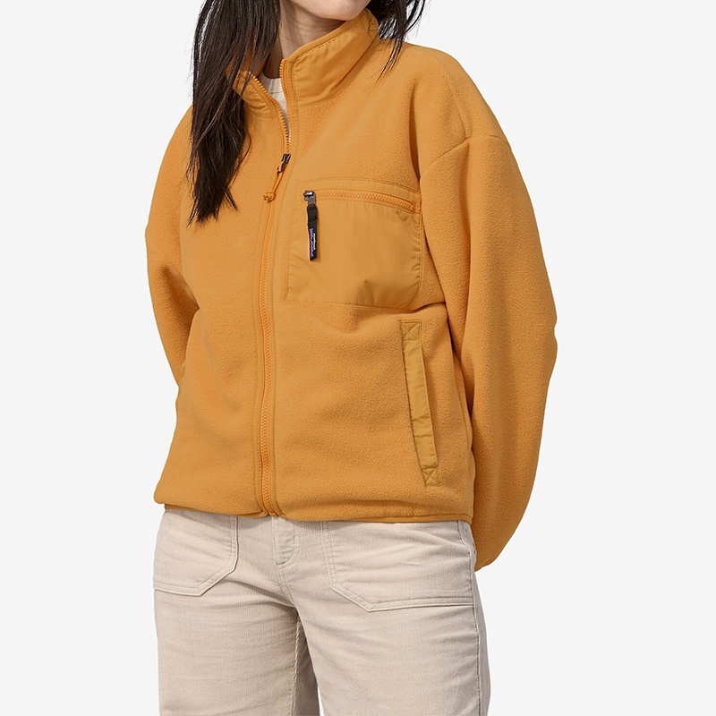 商品Patagonia|巴塔哥尼亚 23年新款 女士芒果黄色再生聚酯纤维抓绒夹克,价格¥1570,第3张图片详细描述