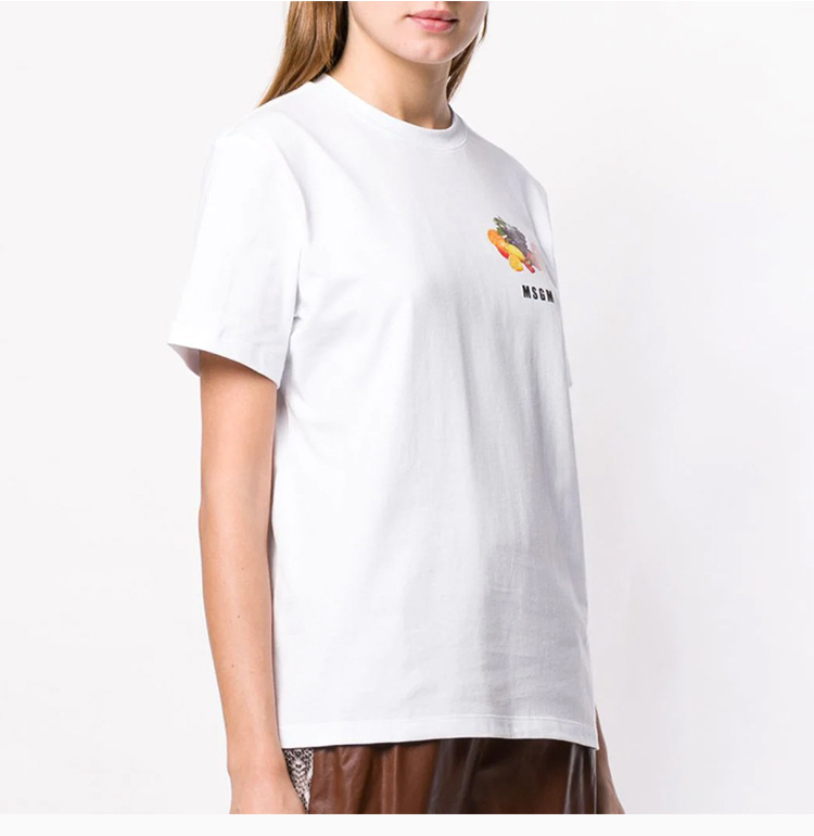 商品MSGM|MSGM 女士棉质字母印花圆领短袖T恤 2641MDM173-5298-01,价格¥625,第10张图片详细描述