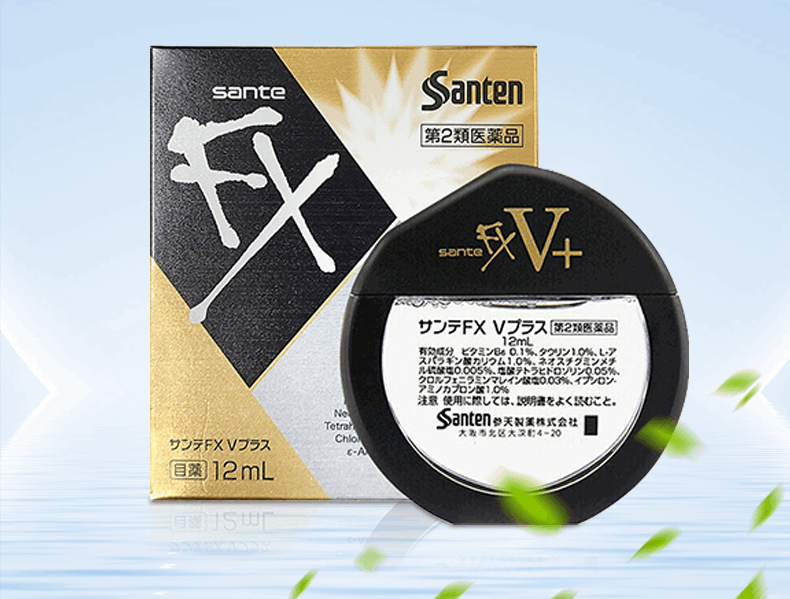 商品santen|日本参天FX V+维他命金瓶装眼药水缓解疲劳滴眼液12ml隐形眼镜,价格¥70,第4张图片详细描述