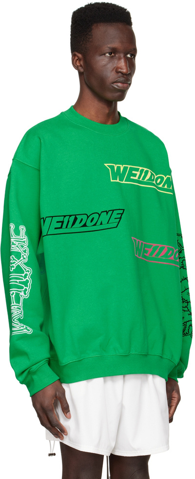 商品We11done|WE11DONE 男士绿色棉质圆领卫衣 WD-TS1-22-654-U-GR,价格¥2688,第3张图片详细描述