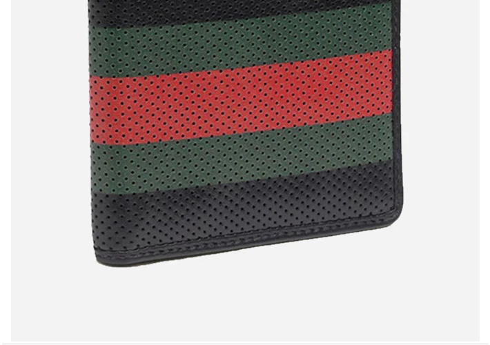 商品[国内直发] Gucci|GUCCI 古驰 男士黑绿红色皮革拼色网眼短款钱包 352260-BUZ3T-1073,价格¥2333,第5张图片详细描述