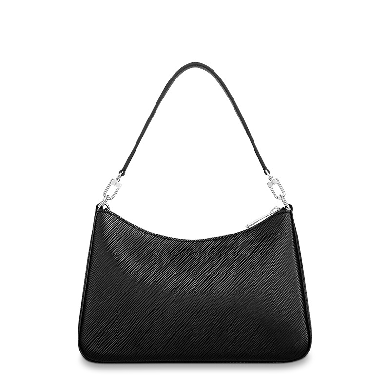 商品Louis Vuitton|预售十天 Louis Vuitton/路易威登 春夏新款MARELLE系列 女士黑色 粒面皮革银扣配可拆卸小袋二合一单肩斜跨手��提包M80689,价格¥16922,第5张图片详细描述