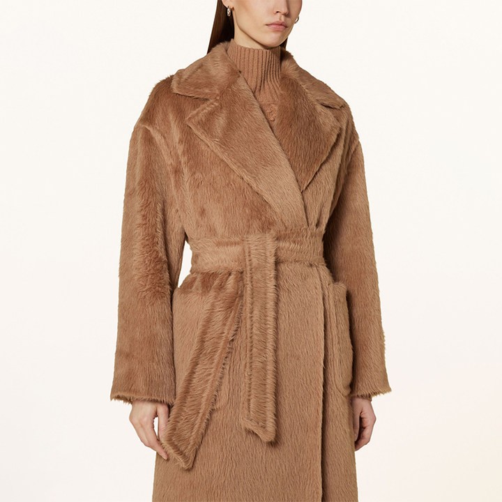 商品Max Mara|MAX MARA 'S  24年款女士羊驼毛混纺双排扣插肩袖翻领大衣,价格¥4584,第7张图片详细描述