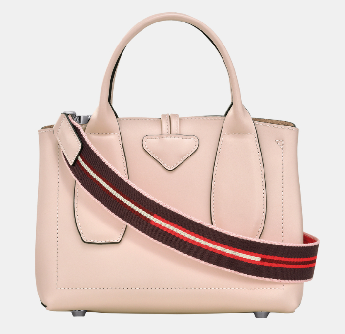 商品[国内直发] Longchamp|珑骧新款女士ROSEAU系列小号牛皮竹节扣可拆卸肩带手提单肩斜挎包比格包棕色,价格¥3070,第3张图片详细描述