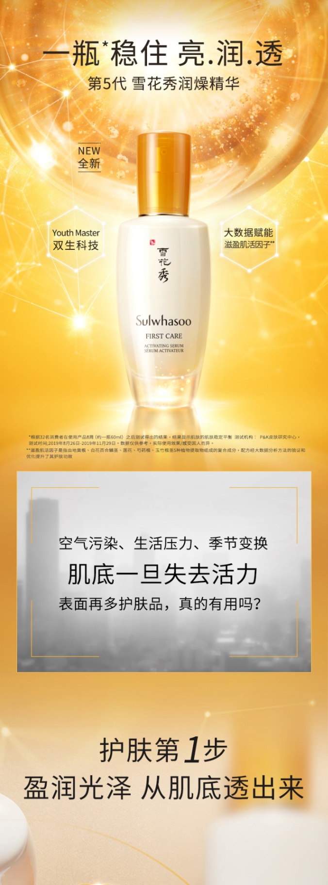 商品[国内直发] Sulwhasoo|【临期清仓 效期：2024-01~03】雪花秀润致焕活肌底精华露60ml/90ml弹润焕活润燥精华,价格¥435,第1张图片详细描述