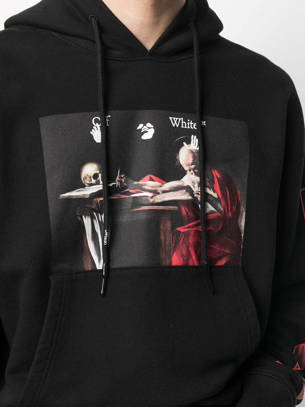 商品Off-White|男黑色棉印花圆领套头卫衣 OMBB037R21FLE002-0125（澳门仓发货）,价格¥3026,第2张图片详细描述