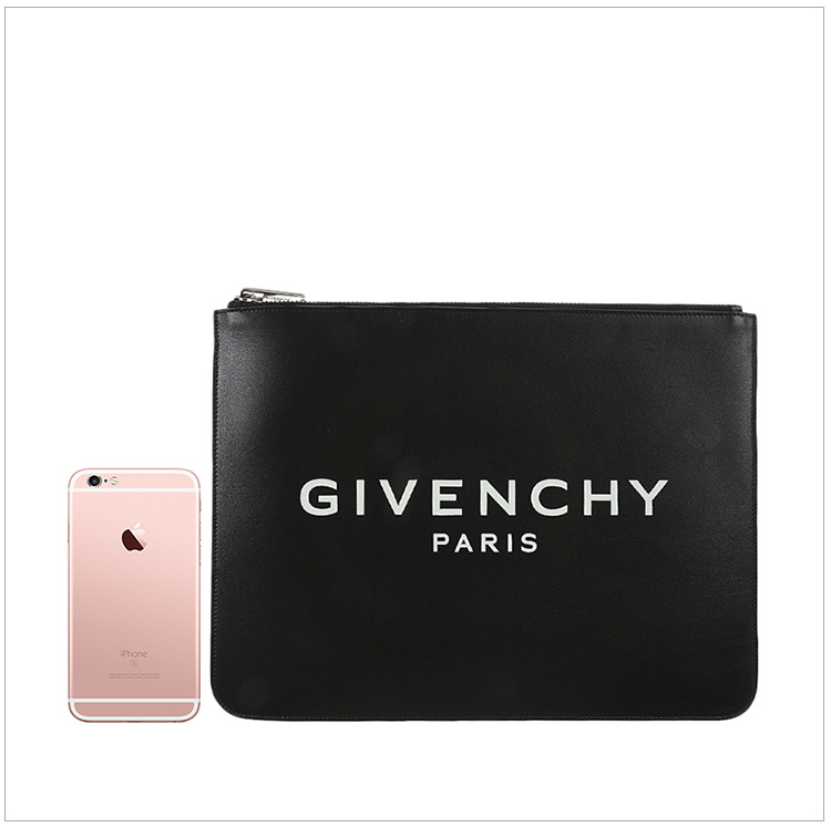商品[国内直发] Givenchy|GIVENCHY 纪梵希 男士黑色小牛皮手拿包 BK600JK0AC-001,价格¥2356,第2张图片详细描述