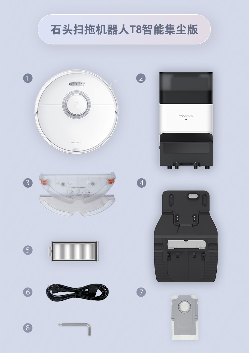 商品[国内直发] Roborock|石头（roborock） T8扫地机器人扫拖一体机 激光避障大吸力自动集尘扫拖机器人T8系列 T8智能集尘版 A3700RR,价格¥2475,第26张图片详细描述