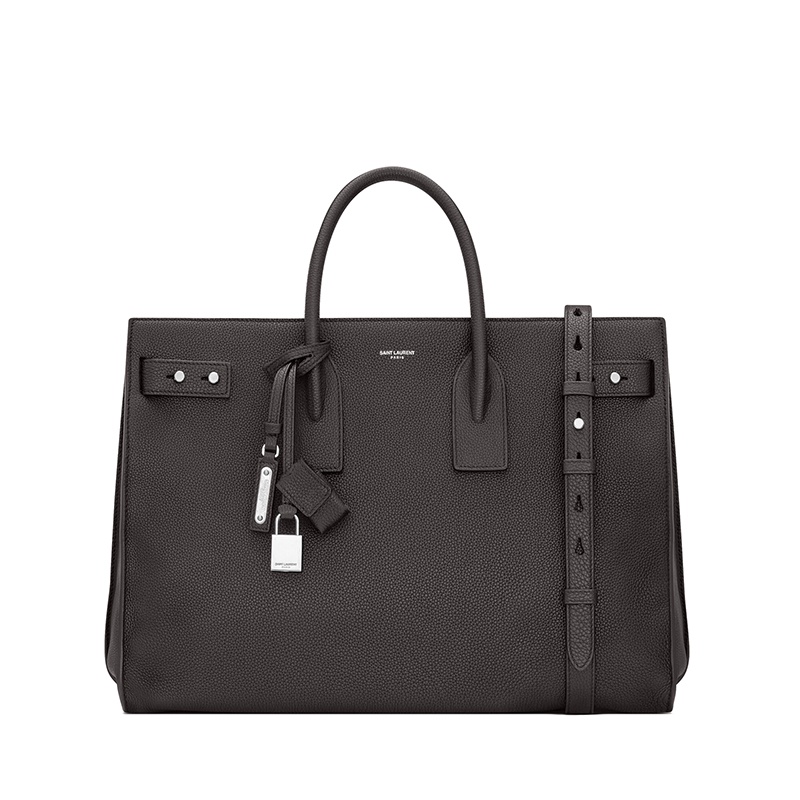 商品Yves Saint Laurent|SAINT LAURENT PARIS/圣罗兰 YSL 男士大号风暴灰粒面小牛皮轻便锁可移动皮套头日用手提斜挎单肩包631526DTI0E1112,价格¥22976,第2张图片详细描述