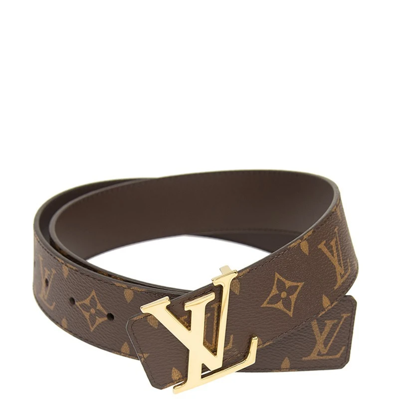 商品Louis Vuitton|LOUIS VUITTON 男女同款卡其色皮革LOGO印花金色搭扣腰带 M0323V,价格¥4415,第1张图片详细描述