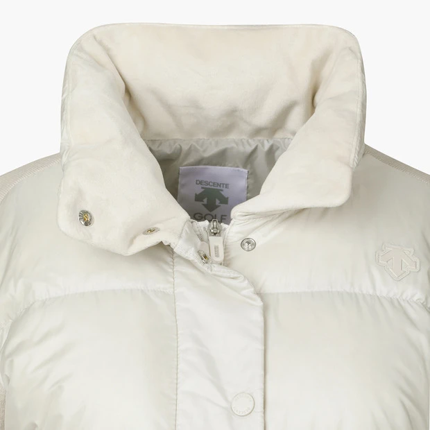 商品【预售商品15天发货】 DESCENTE|高尔夫系列女性针织混合中长款羽绒服时尚保暖 DO42WFKOO2-LBGG,价格¥2027,第24张图片详细描述