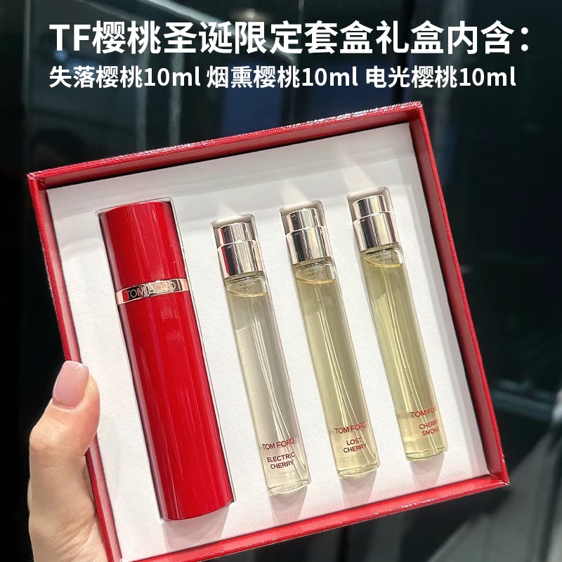 商品Tom Ford|Tom Ford 汤姆福特 樱桃系列圣诞限定套盒 失落樱桃烟熏樱桃电光樱桃10ml*3 花果香调,价格¥1253,第1张图片详细描述