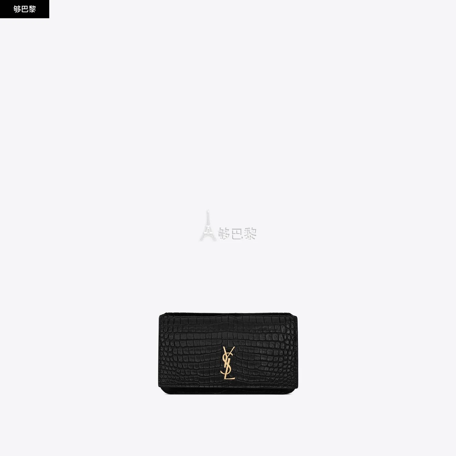 商品Yves Saint Laurent|包邮包税【预售7天发货】 YSL圣罗兰SAINT LAURENT 23秋冬 女士 手机包 MONOGRAM HOUSSE DE TÉLÉPHONE AVEC BRIDE EN CUIR BRILLANT EMBOSSÉ CROCODILE 635095DND1J1000,价格¥5033,第3张图片详细描述