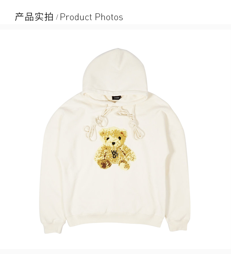 商品We11done|WE11DONE 女士白色泰迪熊连帽卫衣 WD-TH9-20-123-U-IV,价格¥2235,第8张图片详细描述