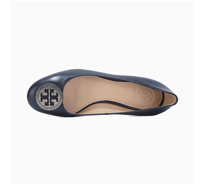 商品Tory Burch|TORY BURCH 女士Liana系列海军蓝色小牛皮高跟鞋 46258-403,价格¥1606,第9张图片详细描述