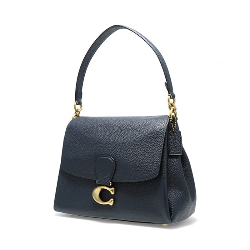商品[国内直发] Coach|蔻驰女包COACH 奢侈品女士藏青色经典C扣单肩手提斜挎包藏青 3954 B4BHP,价格¥908,第2张图片详细描述