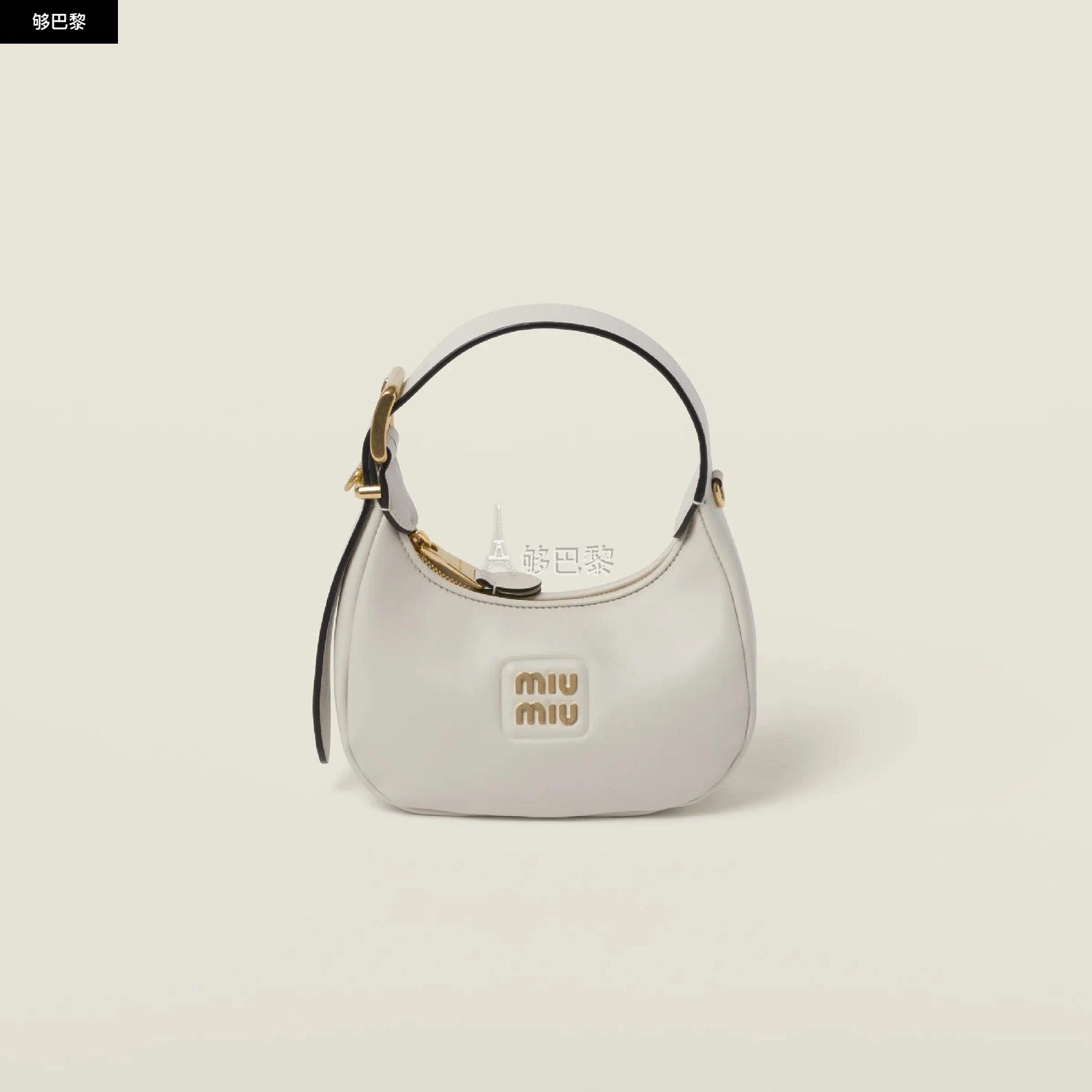 商品Miu Miu|【预售】 缪缪 24秋冬 女士 手提包 Sac hobo en cuir 5BP084_2E6Y_F0K74_V_OOO,价格¥12155,第2张图片详细描述