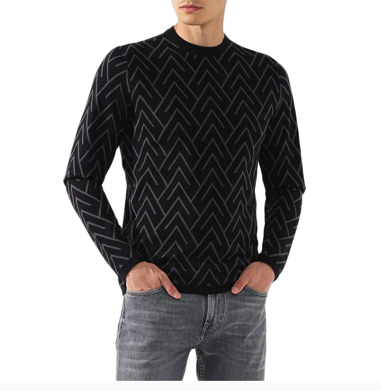 商品Emporio Armani|Emporio Armani 安普里奥 阿玛尼 男士深蓝色毛衣 6G1MT1-MTXZ-F925,价格¥1476,第9张图片详细描述