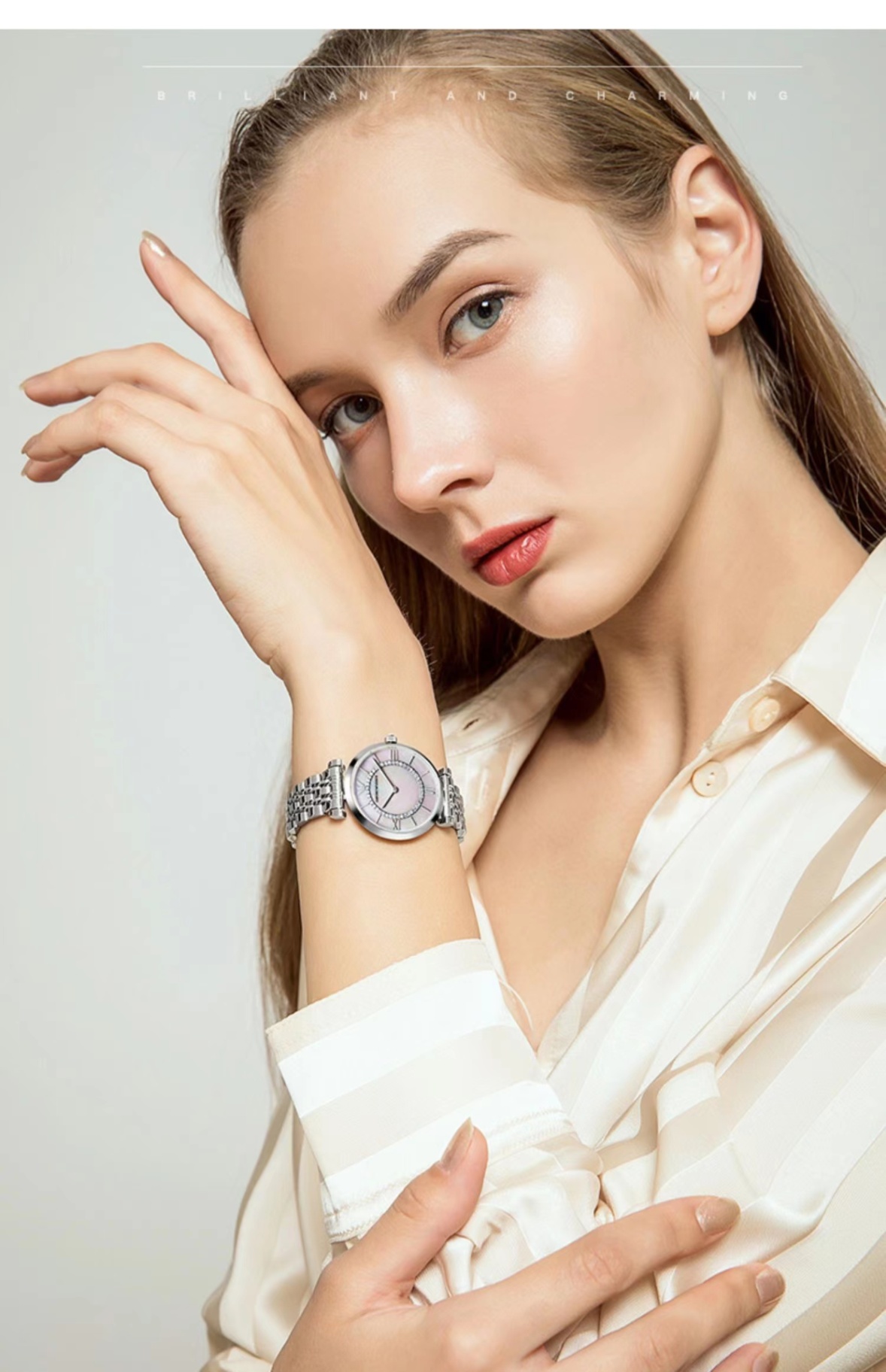 商品[国内直发] Emporio Armani|Armani阿玛尼满天星手表女高级感简约气质星空摩天轮石英表AR1908,价格¥1266,第9张图片详细描述