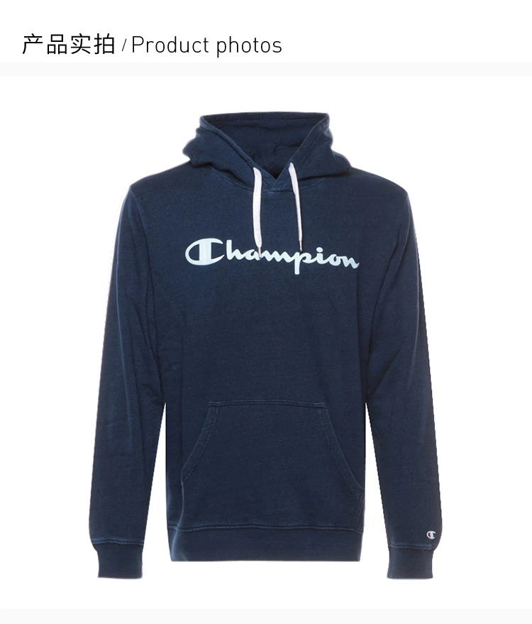 商品CHAMPION|Champion 男士深蓝色棉连帽卫衣上衣 213183-BV501,价格¥273,第4张图片详细描述