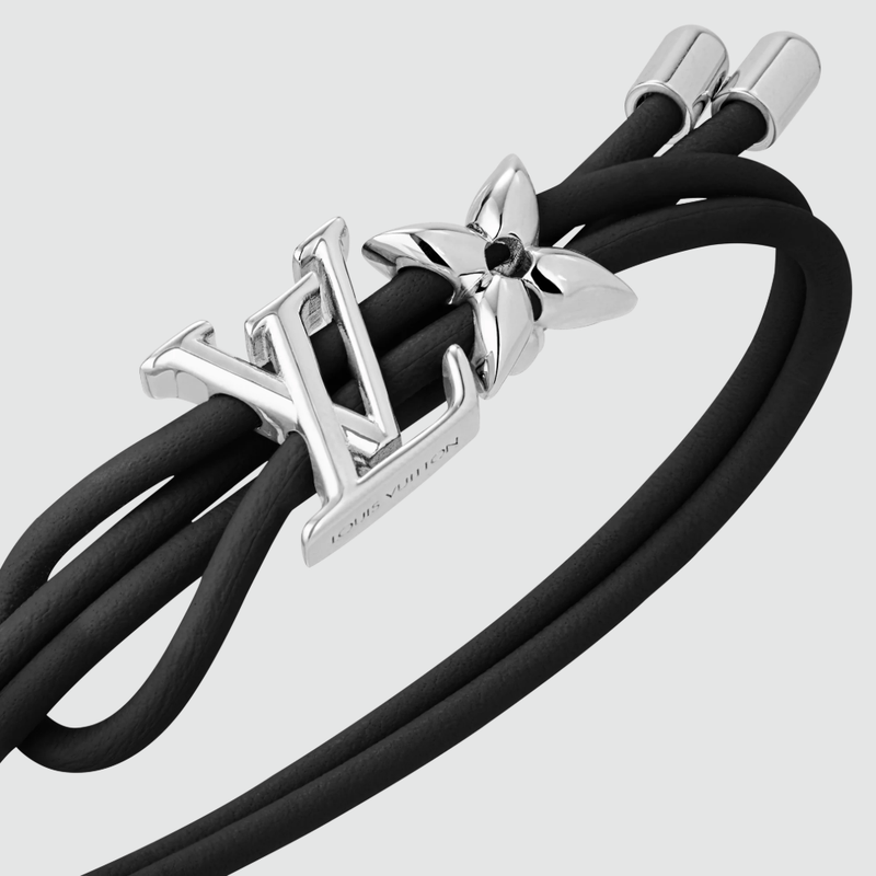 商品Louis Vuitton|LV/路易威登 女士银色/黑色金属/皮革手链,价格¥2691,第4张图片详细描述
