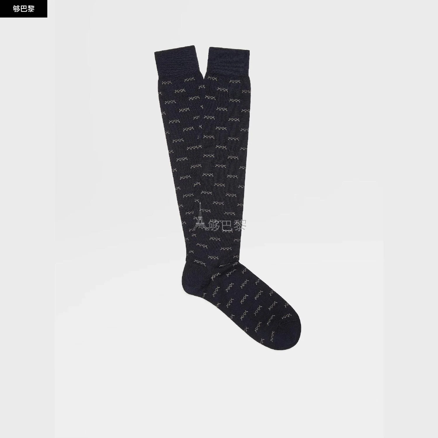 商品Zegna|包邮包税【预售7天发货】 ZEGNA杰尼亚 23秋冬 男士 袜子 Navy Blue Iconic Triple X Mid Calf Socks N5V40-525-409,价格¥512,第3张图片详细描述