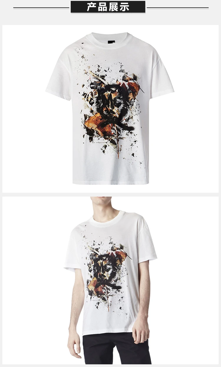 商品Alexander McQueen|Alexander McQueen 亚历山大·麦昆 男士白色印花棉T恤 291571-RER46-9000,价格¥895,第4张图片详细描述