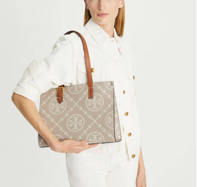 商品Tory Burch|汤丽伯奇女士T MONOGRAM 纹理皮革手提单肩包（香港仓发货）,价格¥3794,第10张图片详细描述