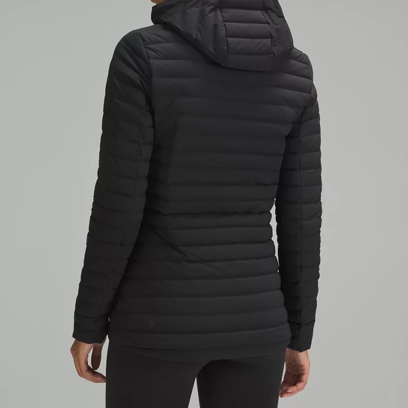 商品Lululemon|LULULEMON/露露乐蒙 女黑色尼龙防水可拆风帽折叠短羽绒服,价格¥1590,第3张图片详细描述