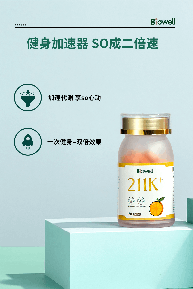 商品Biowell|【呼吸燃脂】Biowell美国进口211kcal柑橘多酚片纤体塑身减脂燃脂瘦身60片/瓶非奥利司他,价格¥332,第6张图片详细描述