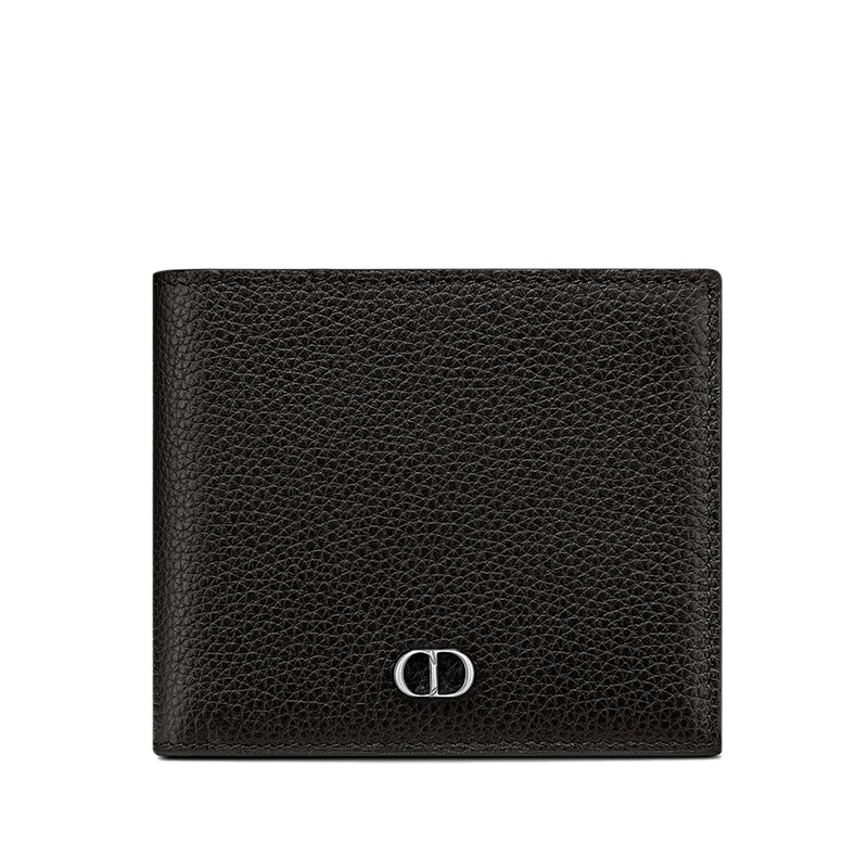 商品Dior|DIOR/迪奥 21年春夏款 男士黑色粒面小牛皮CD标志双折短款钱包,价格¥3858,第2张图片详细描述