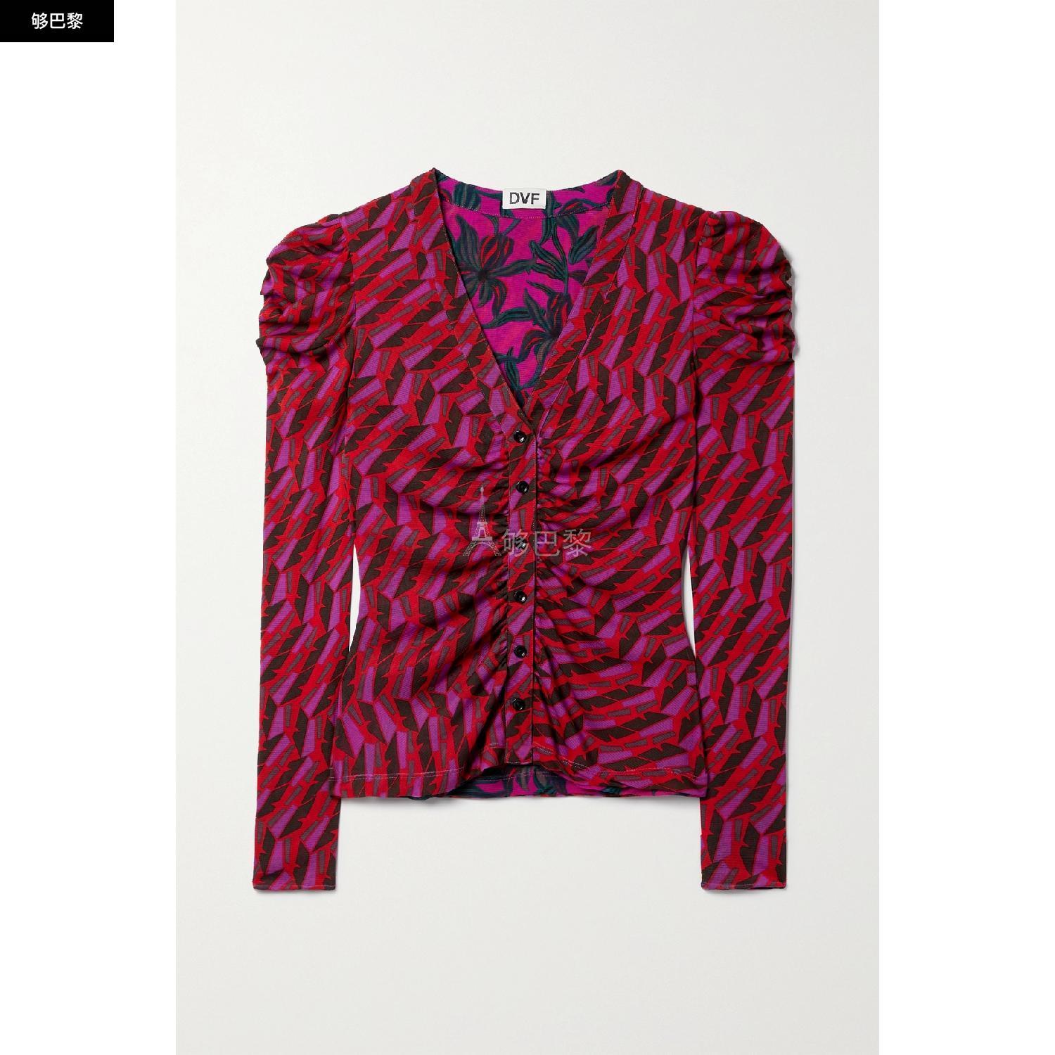 商品Diane von Furstenberg|【特惠6.0折】包邮包税【预售7天发货】 DIANE VON FURSTENBERG 23秋冬 女士 长袖衬衫 Gladys 正反两穿印花弹力网布女衫 1647597289317331 DVFBL4Q006OAZZR ,价格¥1879,第4张图片详细描述