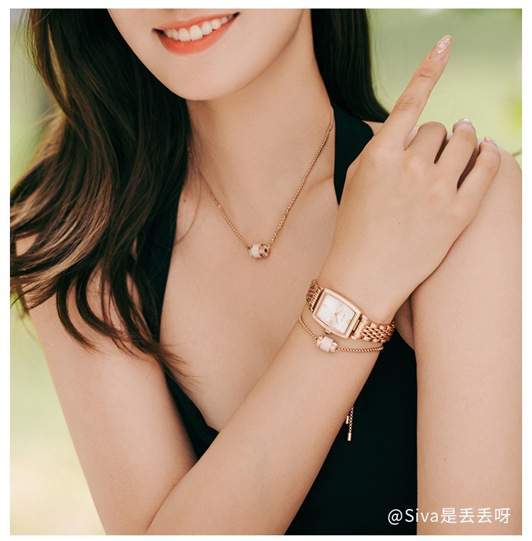 商品[国内直发] Emporio Armani|EMPORIO ARMANI  阿玛尼 女士项链镶钻串珠项链女 潮流饰品锁骨链EGS2424221玫瑰金色,价格¥628,第13张图片详细描述