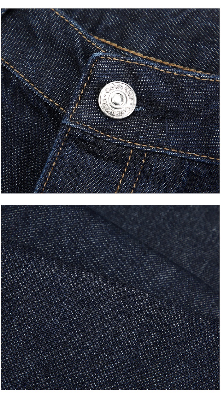 商品[国内直发] Calvin Klein|Calvin Klein/CK 女士深蓝色门襟扣洞款牛仔直筒裤 ,价格¥989,第5张图片详细描述