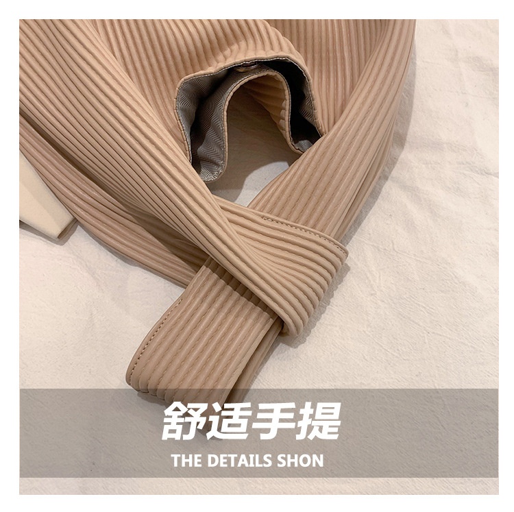 商品[国内直发] GLENVINTEN|格岚云顿迎春网红新款条纹纯色小众手提包休闲时尚大容量托特包腋下包,价格¥170,第3张图片详细描述