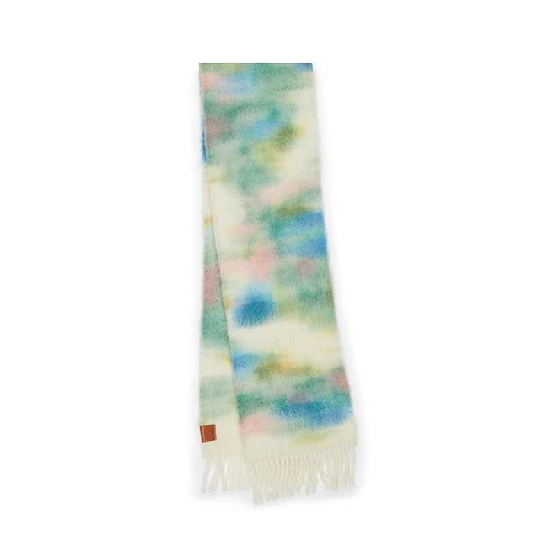 商品Loewe|罗意威 男女通用多色马海毛羊毛图形印流苏围巾,价格¥4846,第2张图片详细描述