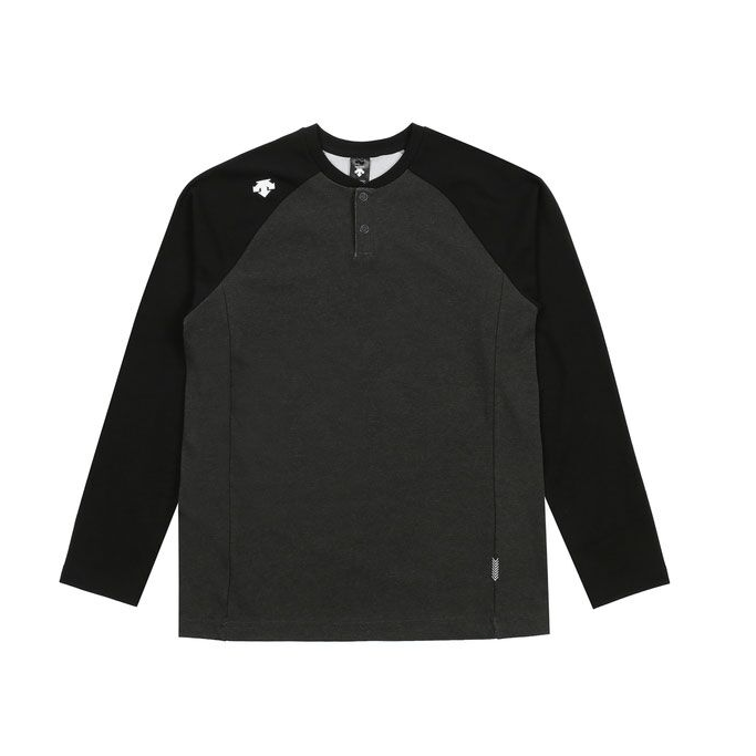 商品DESCENTE|【享贝家】DESCENTE 迪桑特男士棒球衫长袖T恤黑灰色SM321BTL81（现采购商品，下单后12天内发货）,价格¥350,第3张图片详细描述