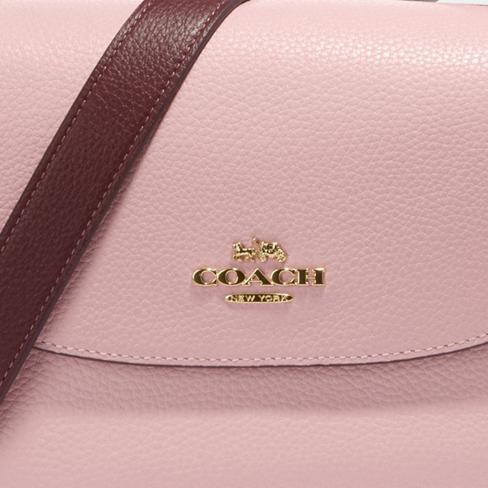 商品[国内直发] Coach|蔻驰马鞍包奢侈品女士Macie 23单肩斜挎包鹅卵石纹皮革七夕礼物送女友CF383 IMV2G,价格¥1578,第5张图片详细描述
