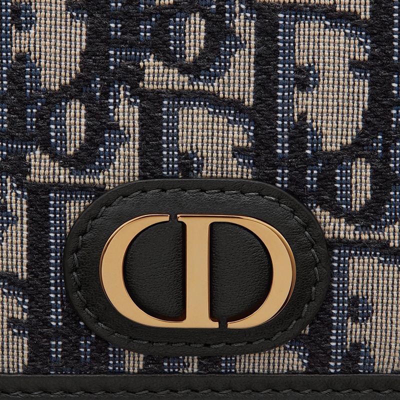 商品Dior|DIOR/迪奥 经典蓝色老花刺绣帆布拼接小牛皮卡片夹,价格¥2745,第4张图片详细描述