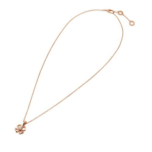 商品BVLGARI|  BVLGARI/宝格丽 FIOREVER系列 18K金玫瑰金镶10分钻花瓣项链 355324,价格¥17631,第3张图片详细描述
