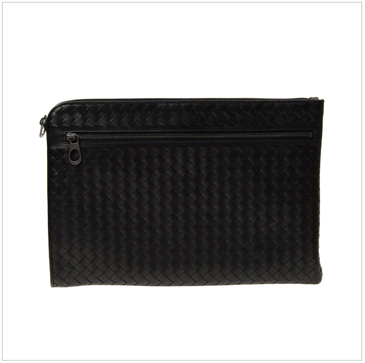 商品[国内直发] Bottega Veneta|Bottega Veneta 葆蝶家 男士黑色羊皮编制手拿包 406021-V4651-1000,价格¥9084,第5张图片详细描述